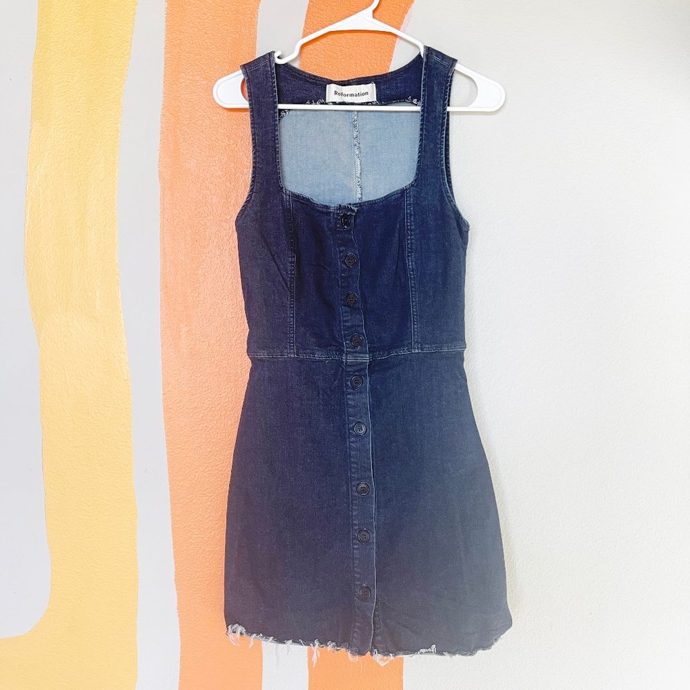 Reformation -  Lars Denim Buttoned Dress